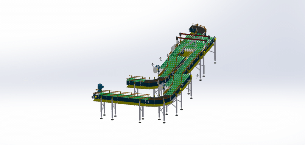 Multi-Section Chain Plate Conveyor Drawing - MechStream