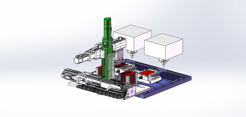 Double-Head Engraving Machine Robot Feeding