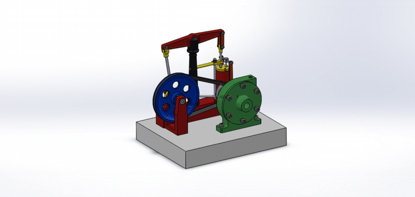 Small Steam Engine With Beam And Centrifugal Pump