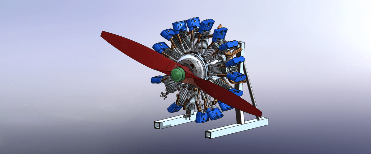 Radial 9 Cylinder Engine