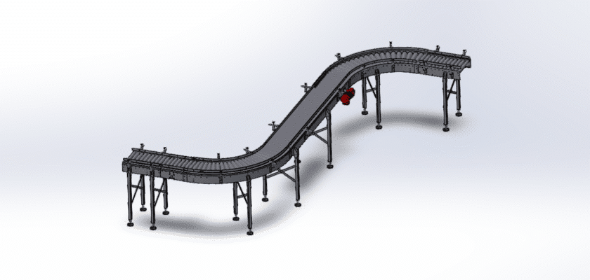 S-Shaped Curved Roller Conveyor