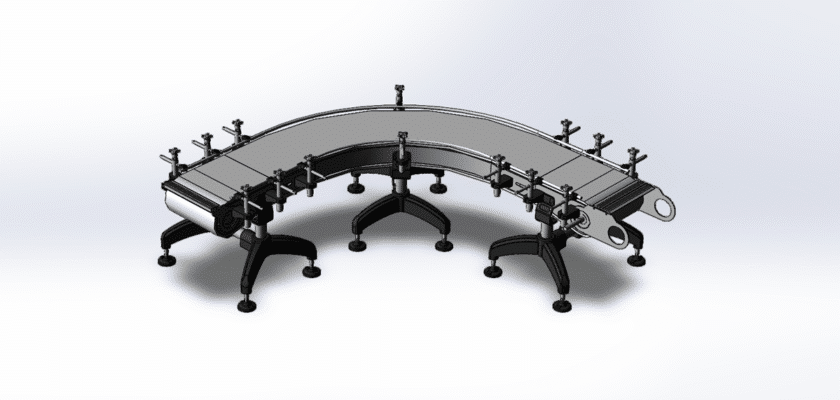 90-Degree Curved Mesh Belt Conveyor