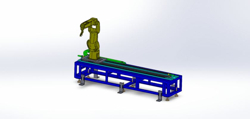 Small Six-Axis Robot Moving Rails